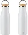 Botella acero reciclado 500 ml con asa y bambú - Imagen 54