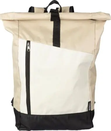 Mochila rolltop RPET 600D con doble cremallera