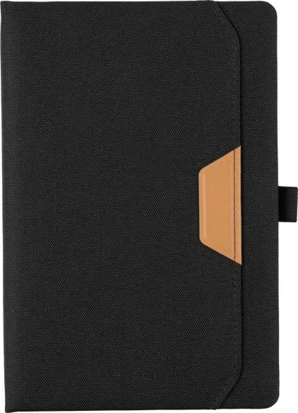 Cuaderno rPET A5 100p rayas 80gsm detalle PU papel tisú