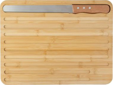 Tabla de bambú con cuchillo para pan