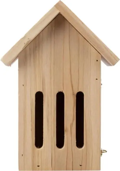 Casa mariposas pino con gancho metálico