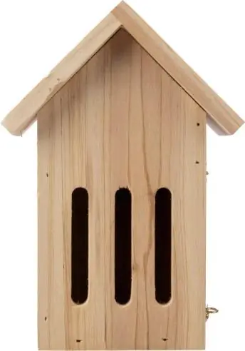 Casa mariposas pino con gancho metálico