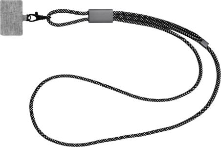 Lanyard móvil RPET aluminio poliéster GRS OEKO-TEX