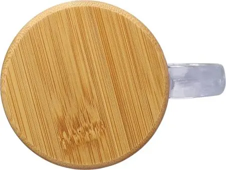 Taza vidrio reciclado 300 ml tapa bambú