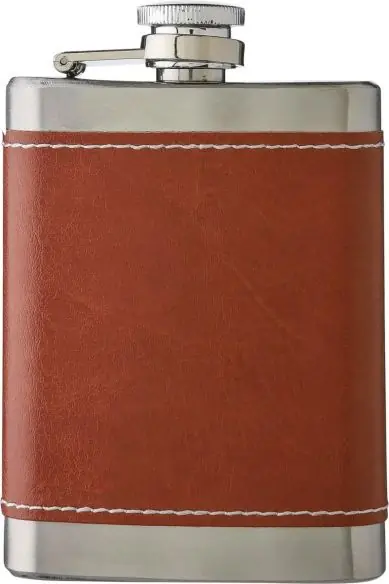 Petaca acero inox 100 ml con funda PU