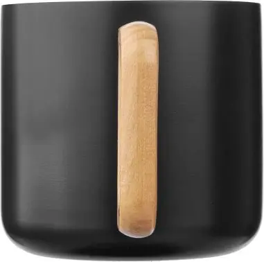 Taza termo acero reciclado 400 ml con asa de madera