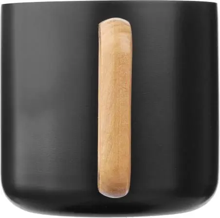 Taza termo acero reciclado 400 ml con asa de madera