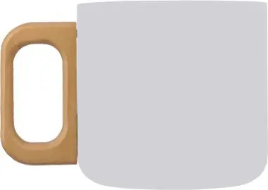 Taza termo acero reciclado 400 ml con asa de madera