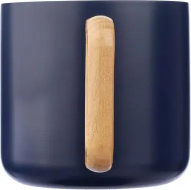Taza termo acero reciclado 400 ml con asa de madera