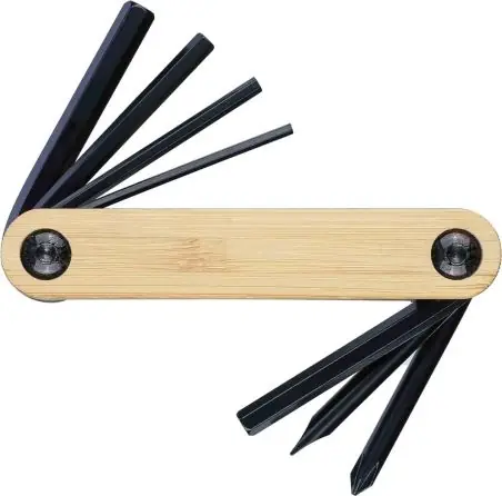 Set herramientas acero carbono bambú