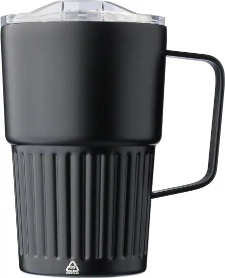 Taza termo inox reciclado 450 ml asa tapa deslizante RCS