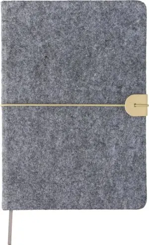 Cuaderno fieltro reciclado A5 80h rayas 70gsm marcapáginas