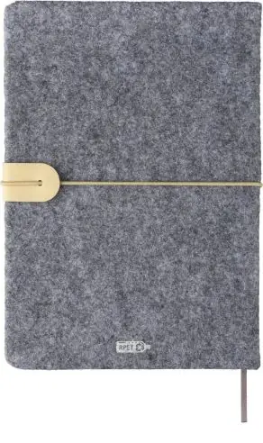 Cuaderno fieltro reciclado A5 80h rayas 70gsm marcapáginas