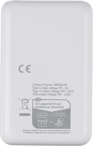 Power bank ABS reciclado 20000 mAh 22,5W