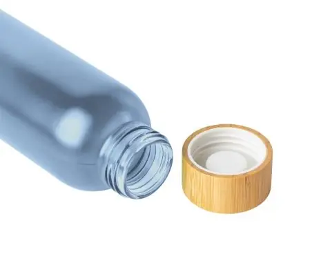 Botella vidrio 500 ml glaseada con bambú