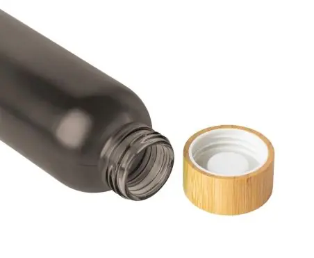 Botella vidrio 500 ml glaseada con bambú