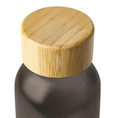Botella vidrio 500 ml glaseada con bambú