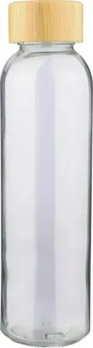Botella vidrio 500 ml glaseada con bambú