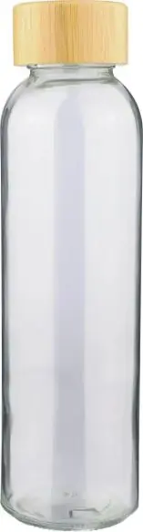 Botella vidrio 500 ml glaseada con bambú