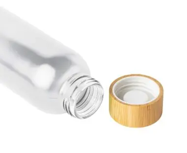 Botella vidrio 500 ml glaseada con bambú