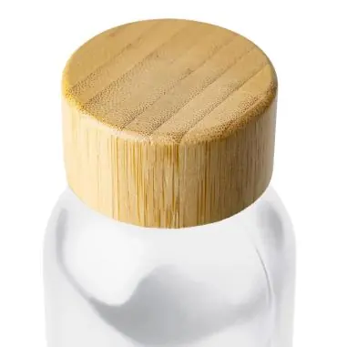 Botella vidrio 500 ml glaseada con bambú