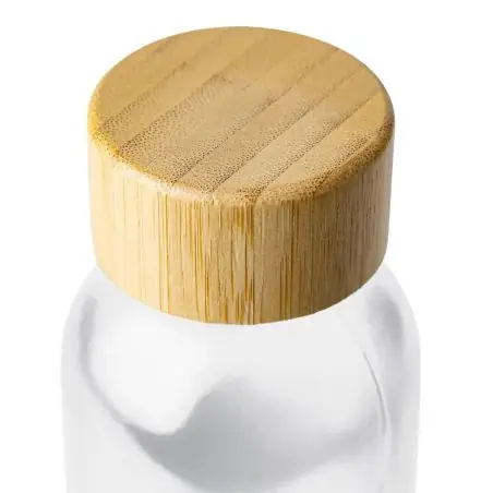 Botella vidrio 500 ml glaseada con bambú