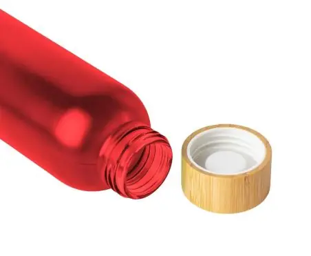 Botella vidrio 500 ml glaseada con bambú