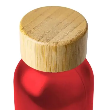 Botella vidrio 500 ml glaseada con bambú