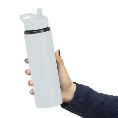 Bidón acero reciclado Zeno 500 ml con pajita