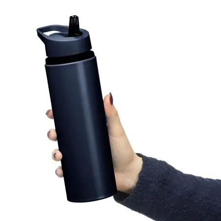 Bidón acero reciclado Zeno 500 ml con pajita