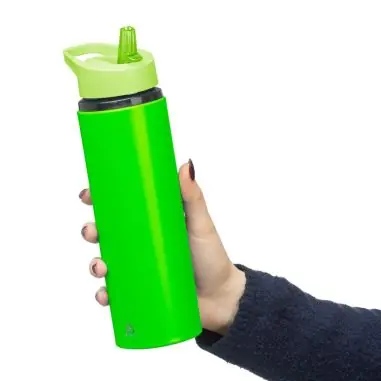 Bidón acero reciclado Zeno 500 ml con pajita