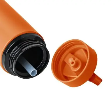 Bidón acero reciclado Zeno 500 ml con pajita