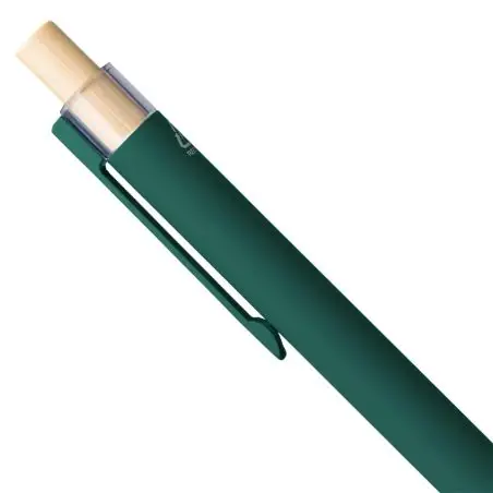Bolígrafo aluminio reciclado con pulsador bambú