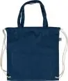 Bolsa mochila denim reciclado cordones 40x38 asas largas - Imagen 10