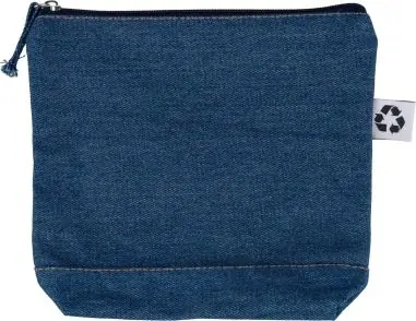Neceser denim reciclado 21x18.5cm cremallera etiqueta
