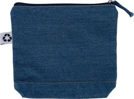 Neceser denim reciclado 21x18.5cm cremallera etiqueta