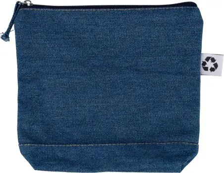 Neceser denim reciclado 21x18.5cm cremallera etiqueta