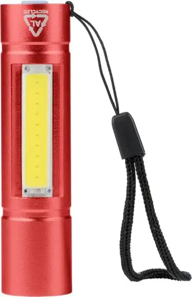 Linterna COB aluminio reciclado 80-100 lm 3 modos USB-C