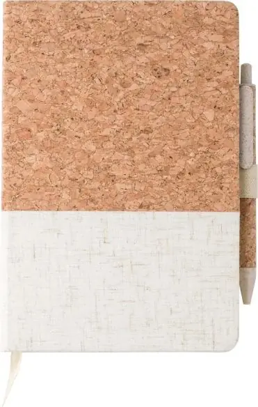 Set cuaderno corcho lino y bolígrafo