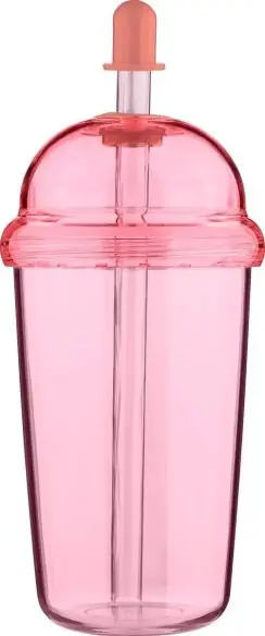 Vaso rPET Glow 500 ml tapa rosca pajita silicona frío
