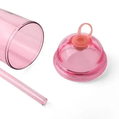 Vaso rPET Glow 500 ml tapa rosca pajita silicona frío