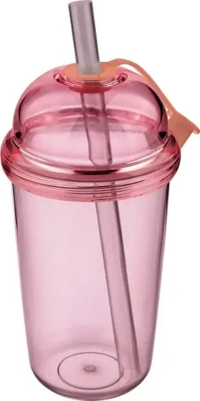 Vaso rPET Glow 500 ml tapa rosca pajita silicona frío