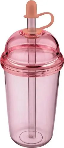 Vaso rPET Glow 500 ml tapa rosca pajita silicona frío