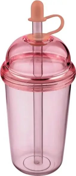 Vaso rPET Glow 500 ml tapa rosca pajita silicona frío