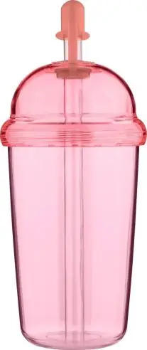 Vaso rPET Glow 500 ml tapa rosca pajita silicona frío