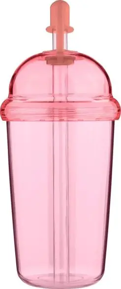 Vaso rPET Glow 500 ml tapa rosca pajita silicona frío