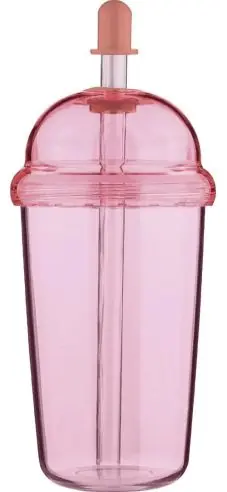 Vaso rPET Glow 500 ml tapa rosca pajita silicona frío