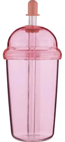 Vaso rPET Glow 500 ml tapa rosca pajita silicona frío