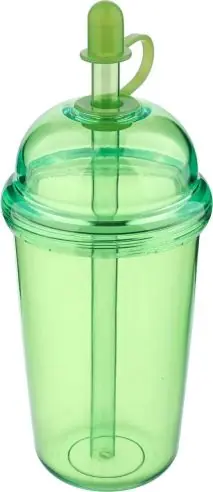Vaso rPET Glow 500 ml tapa rosca pajita silicona frío