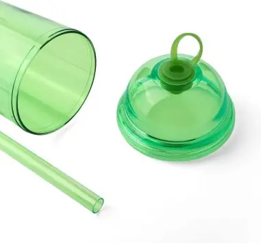Vaso rPET Glow 500 ml tapa rosca pajita silicona frío